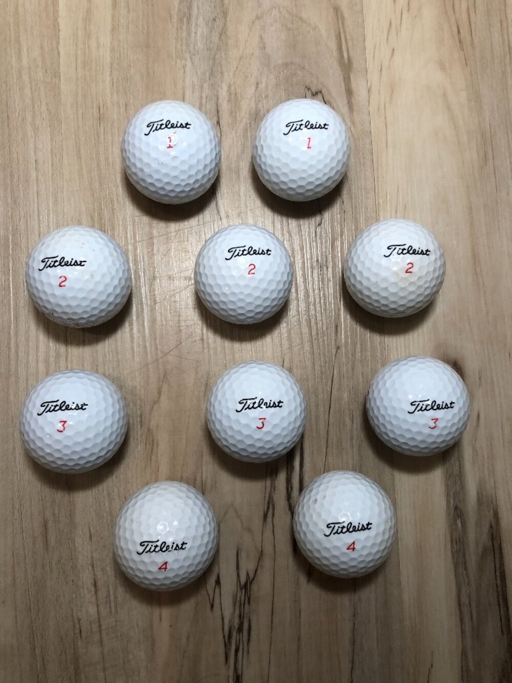 10 Titleist DT SoLo Solo TruSoft Golf Balls White Used Mixed Numbers 1-4